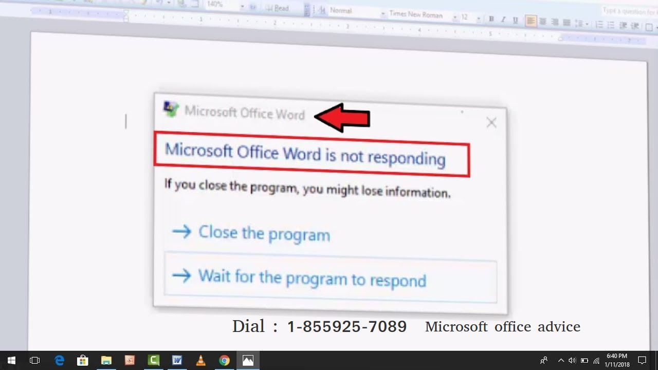 Microsoft office word is not responding